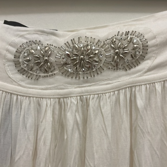 ASHLEY STEWART: NWT; Women’s plus size 22/24 beaded waist white maxi skirt. - Picture 2 of 4